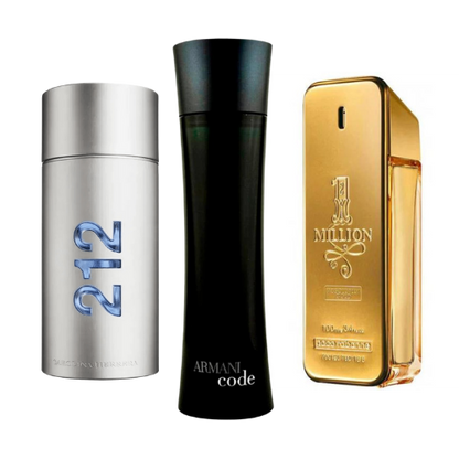 Black Friday Coffret 3 Parfums - 212 Men NYC, Paco Rabanne One Milion et Armani Code Homme 100ml