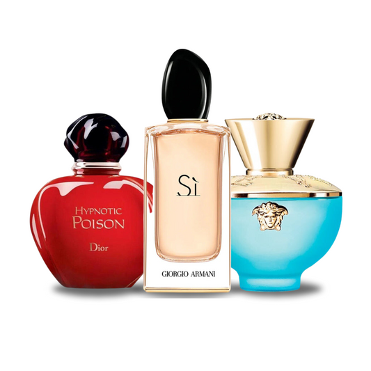 Black Friday Coffret 3 Parfums - Dior HYPNOTIC POISON, Giorgio Armani SÌ et Versace DYLAN TURQUOISE 100ml